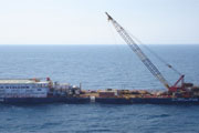 NORMER BUOY. SALVAGE OF DAMAGE FLOATING RISER, PIPELINE & NORMER SUB SEA.
INSPECTION, CLEANED FOULED WINE ROPE RECOVERY OF BUOY ON BOARD SEA STALLION BARGE.