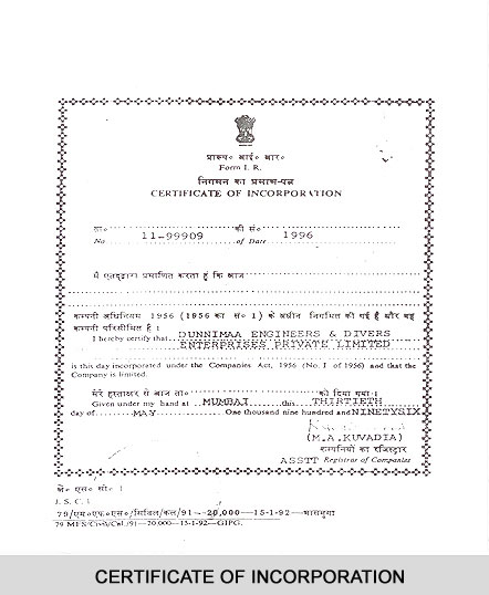 Certificate of Incorporation